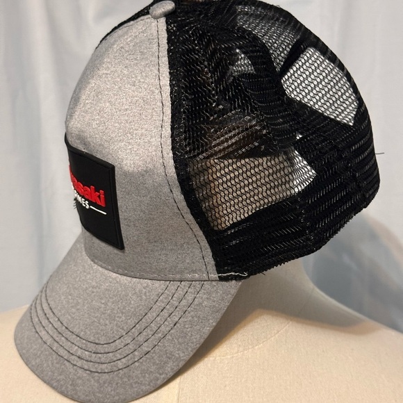 Brand New. Never Worn Kawasaki Engines Trucker Style Hat. Grey And Black. Rubber - Picture 2 of 7
